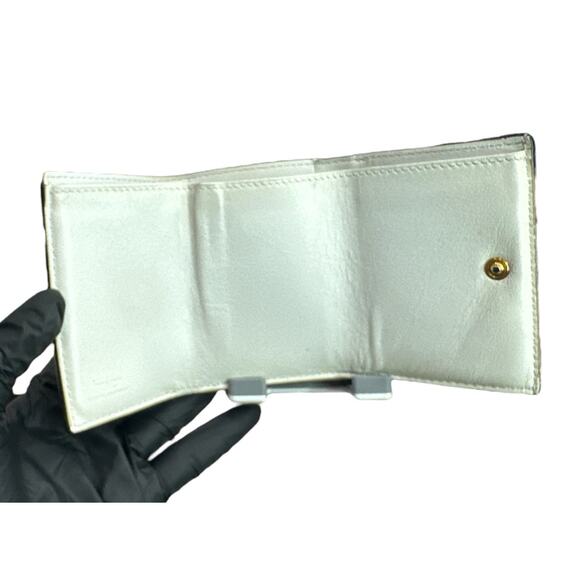 269. Fendi Vitello Liberty Zucca Trifold Wallet - Beige/Brown - Picture 10 of 12